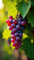 Grappoli d uva bianca appassiti sulla pianta di vigneto in agosto, sun, vine