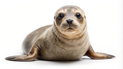 Sea Lion Pup on White Background