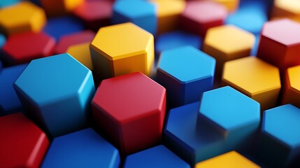 Obraz premium A Dynamic Multicolor Design with Abstract Hexagons Creating a Futuristic and Stylish Geometric Backdrop