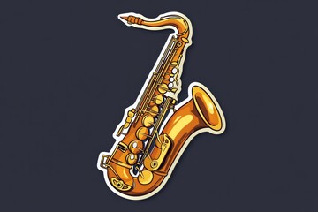 Obraz premium This captivating image features a golden saxophone, capturing the essence of jazz music and artistry, expressing elegance, creativity, and vibrant musicality.