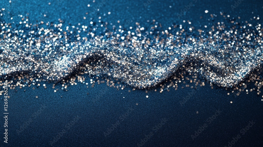 Aufkleber sparkling blue glitter waves create a mesmerizing visual effect for design projects and crafts
