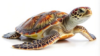 Obraz premium Sea Turtle on White Background