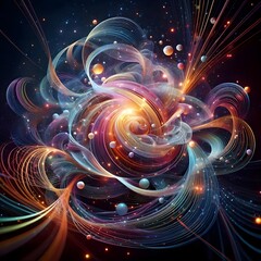 Obraz premium Luminous Abstraction: A Dance of Colors and Light in the Infinite Unknown