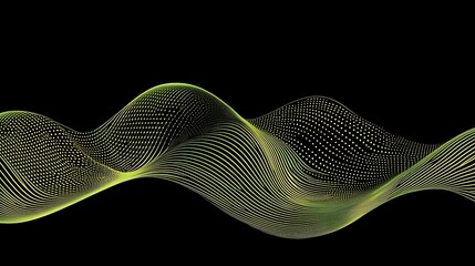 Abstract Green Wave Lines and Dots Design