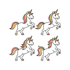 Majestic Unicorn Clip Art Isolated Vector Illustration