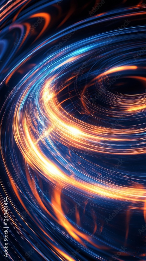 Poster colorful light trails create a vibrant swirl effect in a dynamic abstract composition