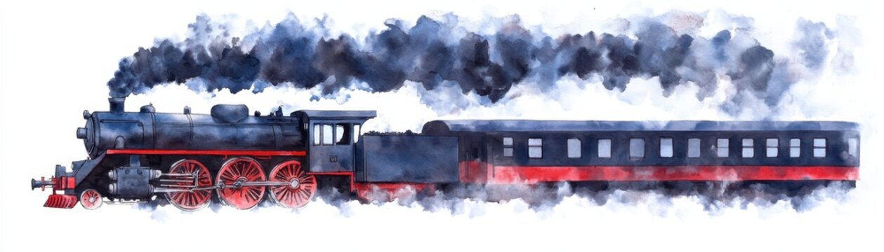 Classic steam locomotive chugging along, creating a nostalgic travel experience.