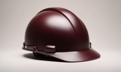 A maroon hard hat displayed elegantly against a neutral background.