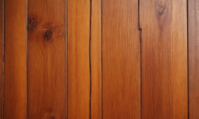 Fototapeta premium Rich, polished wooden wall with distinct grain patterns and warm tones, creating a natural and inviting ambiance.