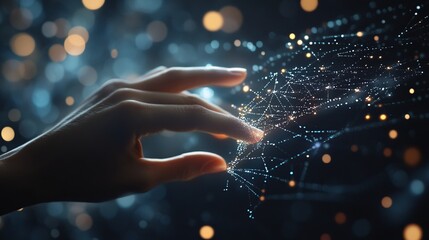 Businessman interacting with virtual global networking interface, showcasing digital banking, online payment, e-commerce, and marketing technology with futuristic touchscreen hologram elements for mod