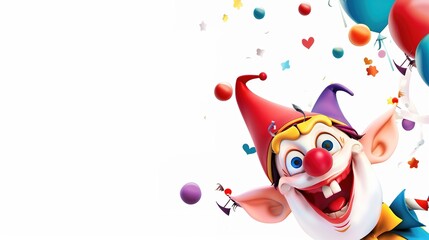 Fototapeta premium April Fools' Day: The Playful Realm with a White Background, Unlocking New Experiences of Hilarious Jokes