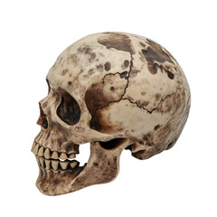 Obraz premium Realistic skull model isolated on transparent background