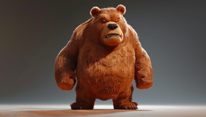 Angry Bear Cartoon Character