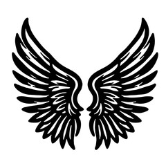Obraz premium a black icon emblem logo of a pair of wings isolated on white