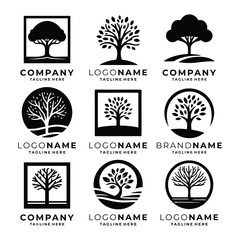 Set of tree logo vector