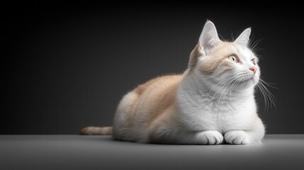 Adorable orange and white cat portrait