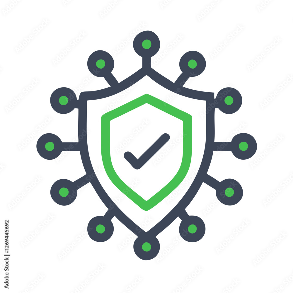 Poster abstract cybersecurity shield vector icon - modern design for antivirus interfaces, data encryption