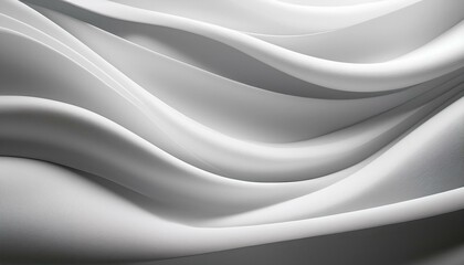 a smooth and elegant scene with white and light gray waves forming abstract soft folds