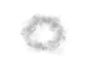 Black ring of smog cloud on isolated transparent special effect. Smoke cloud as ring, magic haze. Black smoke rings from cigarette, pipe or vape. Realistic circle of steam clouds of smoke. PNG.
