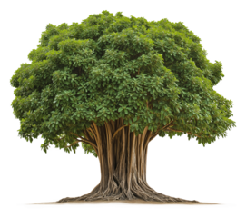 Lush full-sized tree isolated on transparent background