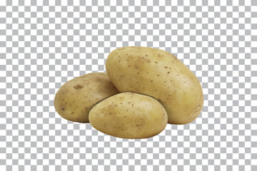 Raw Potato isolated on transparent background