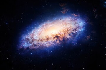 Obraz premium A deep-space journey into outer space, featuring nebulae and swirling galaxies.
