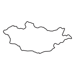 map of Mongolia line icon