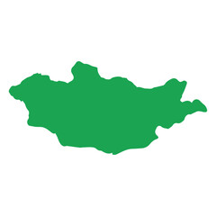 Obraz premium map of Mongolia green icon