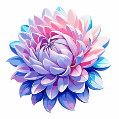 Fototapeta premium Vibrant Chrysanthemum Flower Art – Pastel Watercolor Digital Illustration