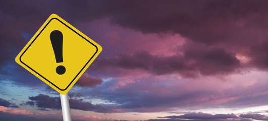 Hurricane Idalia warning sign against a powerful stormy background with copy space. Dirty and...