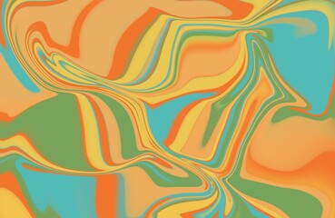abstract seamless pattern with waves, orange blue and green marble abstract pattern ideal for design elements 