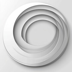 Obraz premium A minimalistic design featuring layered circular shapes in shades of white, creating a sense of depth and sophistication.
