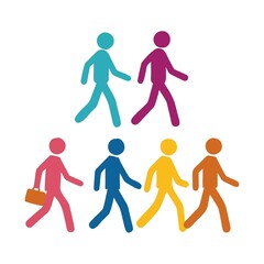 vector illustration of a group of people silhouettes