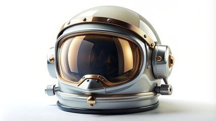 Vintage Space Helmet on White Background