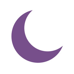 Lilac Crescent Moon Icon Element 