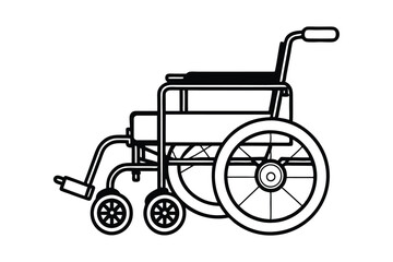Line art drawing of a electric wheel chair vector illustration.eps