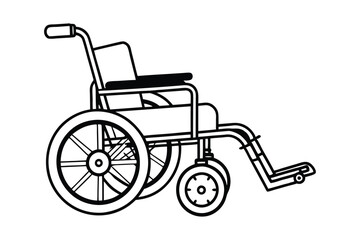 Line art drawing of a wheel chair vector illustration1.eps