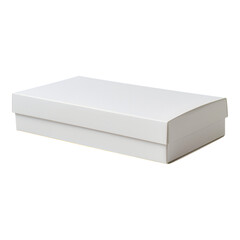 Fototapeta premium Unboxing a minimalist white box indoor setting product photography clean aesthetic top view