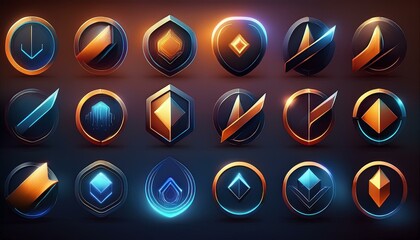 set of logos, icons, suitable for companies, prints, goods, company identity
