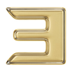 Number 3 Golden 3D illustration
