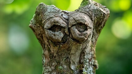 Obraz premium Detailed close up of a tree trunk showcasing unique bark textures for nature themed artwork