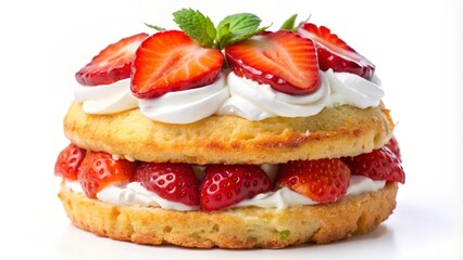 Strawberry Shortcake on White Background