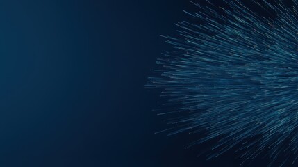 Obraz premium A vibrant blue background with dynamic streaks resembling rays or particles, creating a sense of movement and depth.
