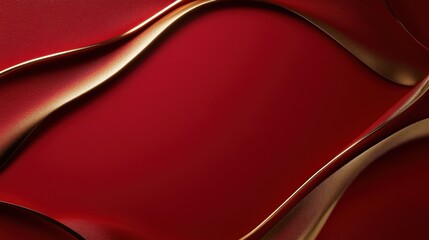 Fototapeta premium Luxurious Matte Red Background with Golden Shine, Sophisticated Design, Studio Setting, High-Quality Visual