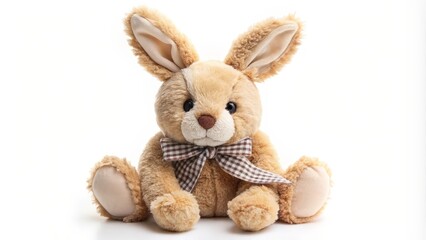 Obraz premium Plush Rabbit Toy, White Background