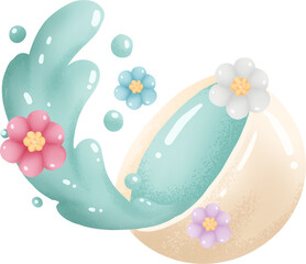 Watercolor handdrawn songkran festival elements