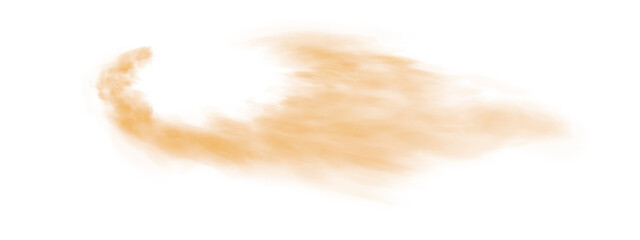 Fototapeta premium Fantastic orange smoke. Magic smoke. Smog cloud on podium or stage. Fog vapor over ground or water surface, magic haze. PNG. 