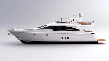 Naklejka premium Luxury Yacht for Charter, Sleek Design and Modern Features Set on Calm Waters in Bright Light