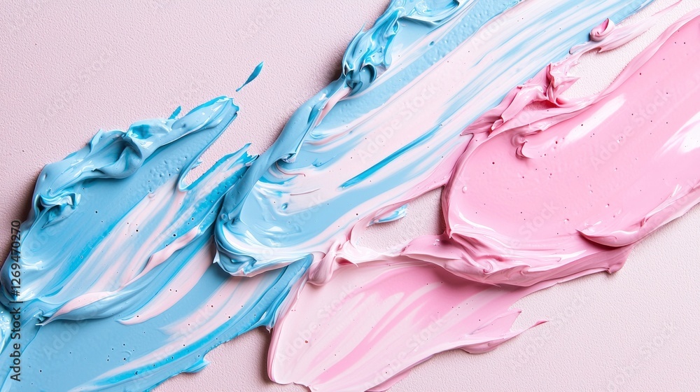 Poster soft pastel shades of blue and pink blend harmoniously across a smooth surface, creating an artistic