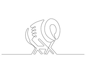 Continuous one line drawing of drum of Islamic religion. Single line drawing illustration of bedug Islamic drum. Ramadan kareem concept vector art. Doodle line illustration.